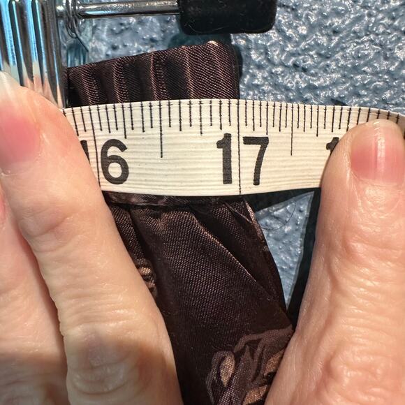 Jones & Co. Large Wide Leg Pants Chocolate Brown Floral Pull On Lounge Fall - Picture 5 of 5